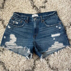 Abercrombie & Fitch The Boyfriend Short Denim Mid Rise Shorts 30/10 Curve Love